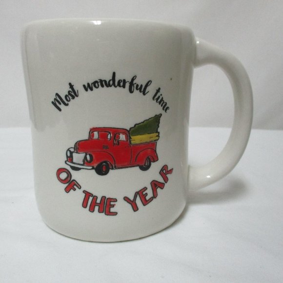 Dennis East Christmas Mug Cup Truck Tree - Picture 1 of 10